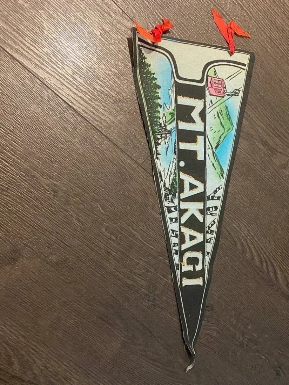 vintage japan mount mt akagi pennant